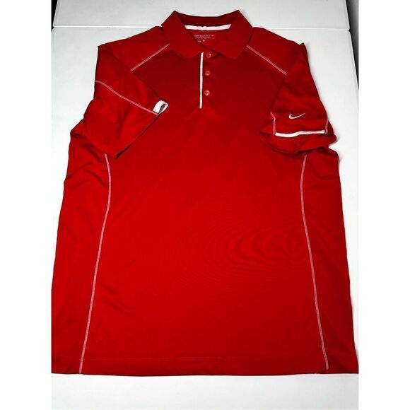 Nike Golf Tour Performance Collection Athletic Polo Dri Fit Shirt Size XL Red - Picture 1 of 9
